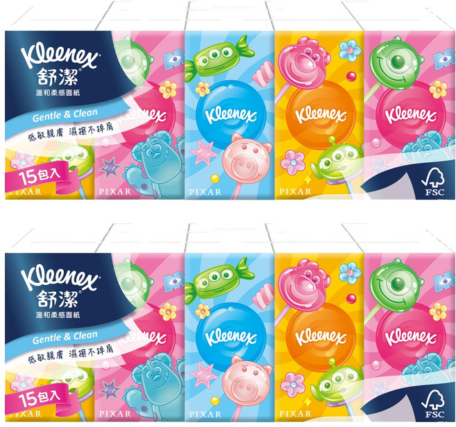 Kleenex 舒潔 紙手帕 10張, 15包, 2袋