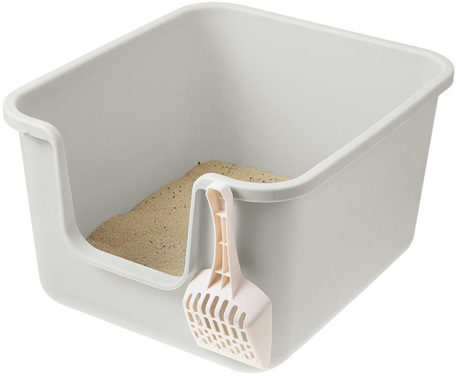 탐사 베이직 대용량 고양이 화장실 + 모래삽 세트, 그레이, 1개