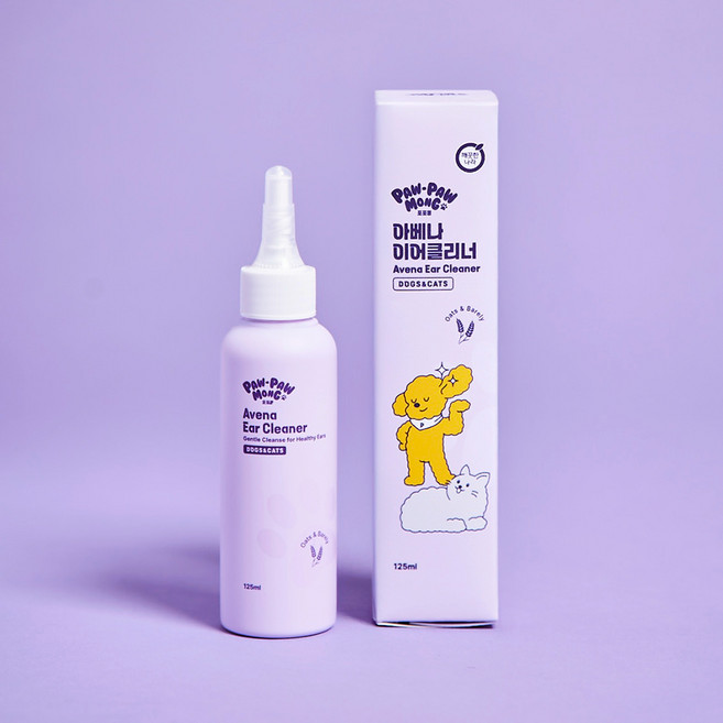 포포몽 반려동물 저자극 아베나 이어 클리너, 1개, 125ml