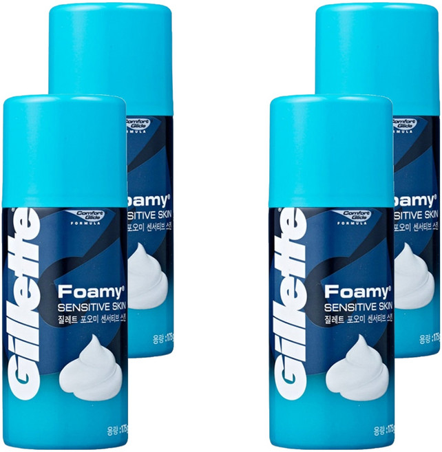 질레트 포오미 센서티브 스킨 쉐이빙 폼, 175g, 4개