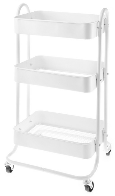 comet 金屬收納推車 3層, 白色