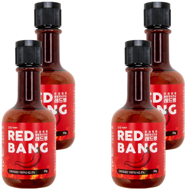 요릿 매운맛시즈닝 레드뱅, 50g, 4개