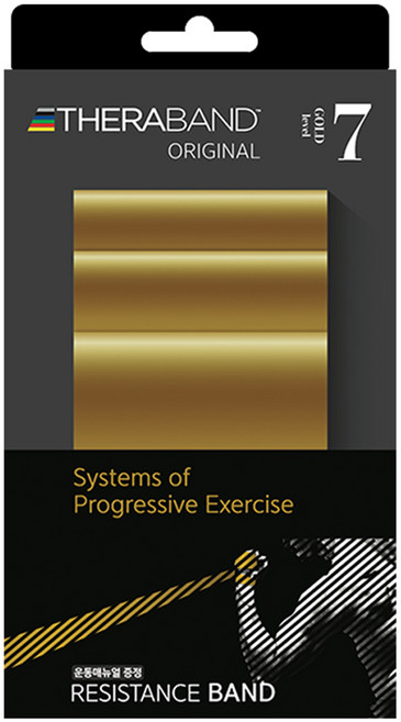 세라밴드 오리지널 7단계 + 운동포스터, 골드, 1개
