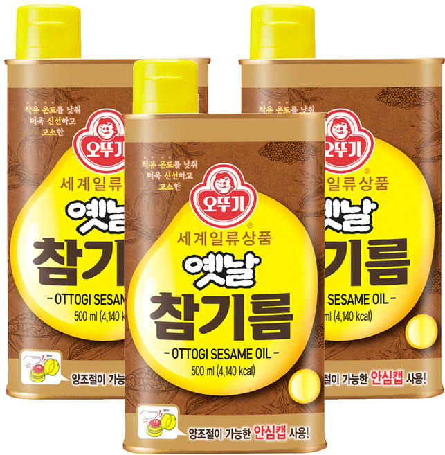 OTOKI 不倒翁 Yetnal 傳統芝麻油, 500ml, 3瓶
