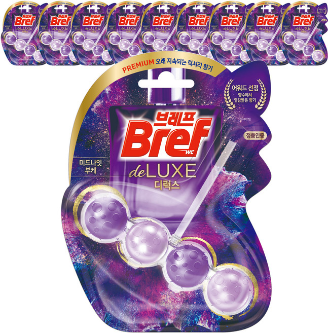 브레프 디럭스 변기세정제 미드나잇 부케, 50g, 10개