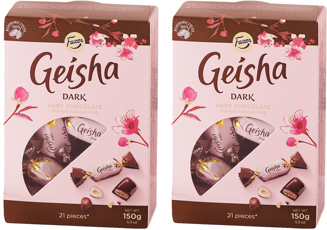 GEISHA 파제르 헤이즐넛 필링 다크 초콜릿, 150g, 2개