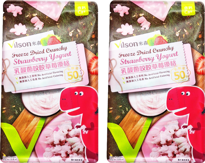 Vilson 米森 乳酸菌咬咬優格, 草莓, 50g, 2袋