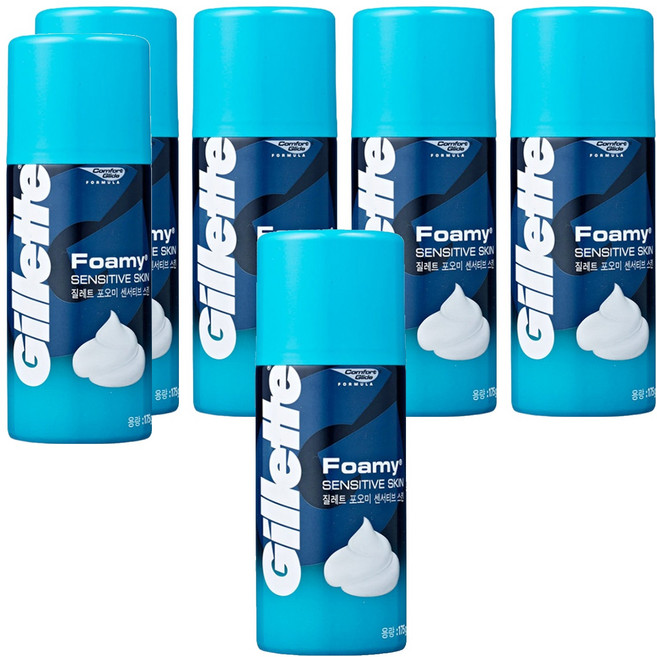 질레트 포오미 센서티브 스킨 쉐이빙 폼, 175g, 6개