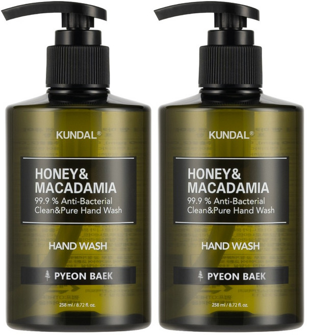 쿤달 클린 앤 퓨어 핸드워시 아로마 에디션 편백향, 258ml, 2개