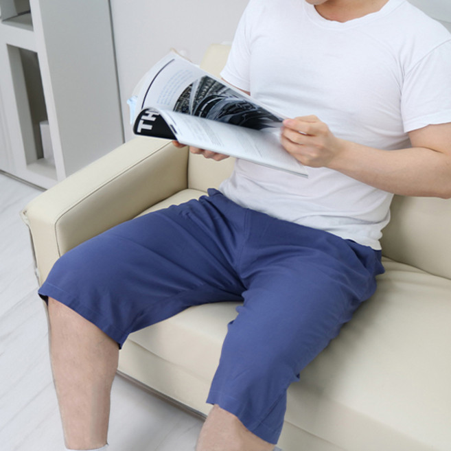 PEARLY HILLS 男士人造絲嫘縈七分口袋睡衣