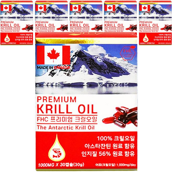 優質磷蝦油膠囊, 30顆, 6盒