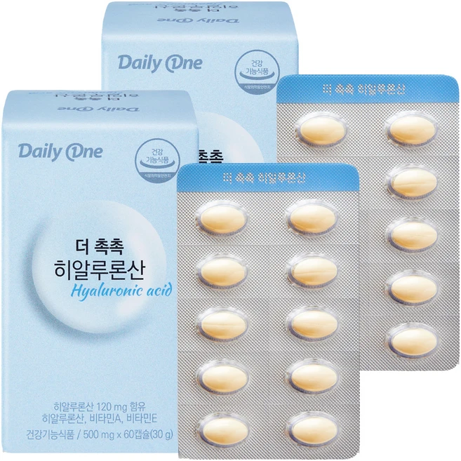 데일리원 더 촉촉 히알루론산 30g, 60정, 2개 - 쿠팡