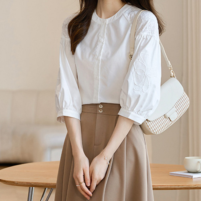 POPLARNC 女款 Claudie 七分袖襯衫 P25FBL072113