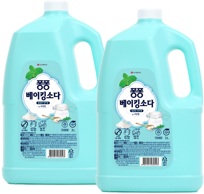 퐁퐁 주방세제 베이킹소다 용기, 3L, 2개