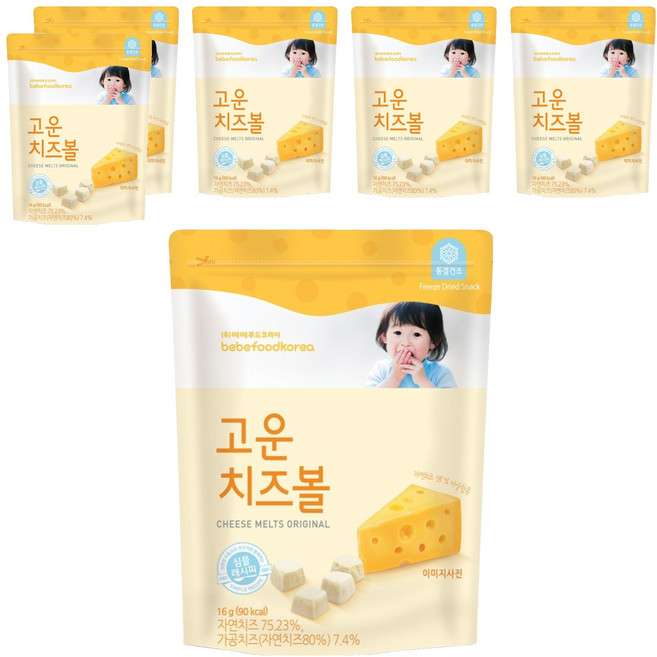 베베푸드 고운 치즈볼, 16g, 6개