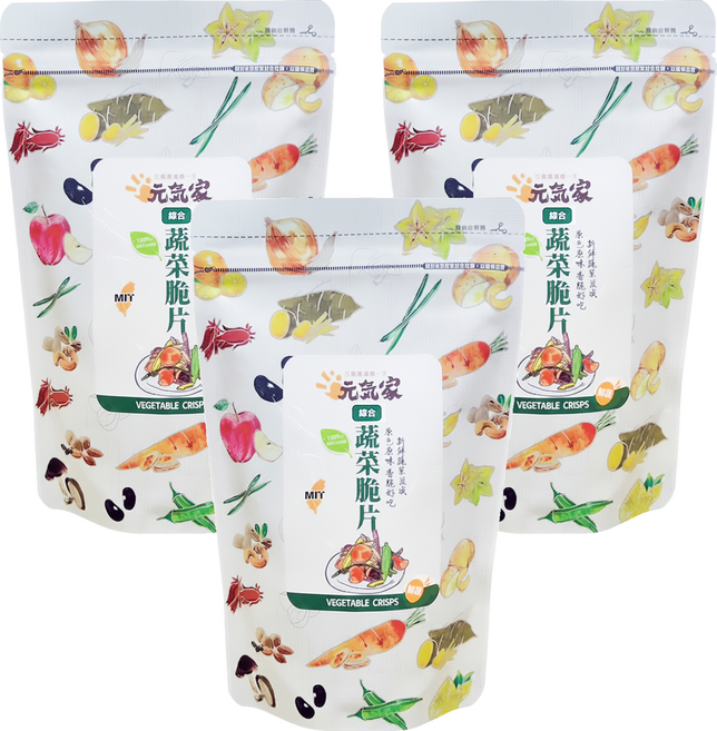 元氣家 綜合蔬菜脆片, 100g, 3包