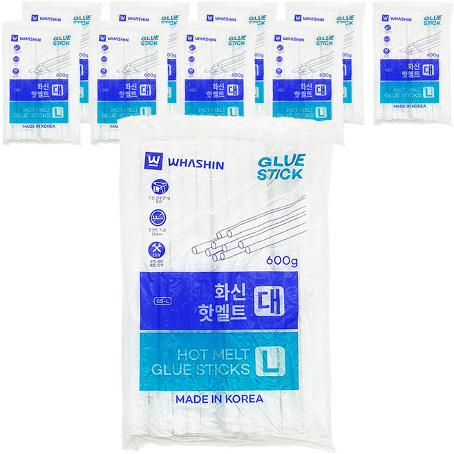 화신 핫멜트 글루 스틱 대 11mm 600g, 10개