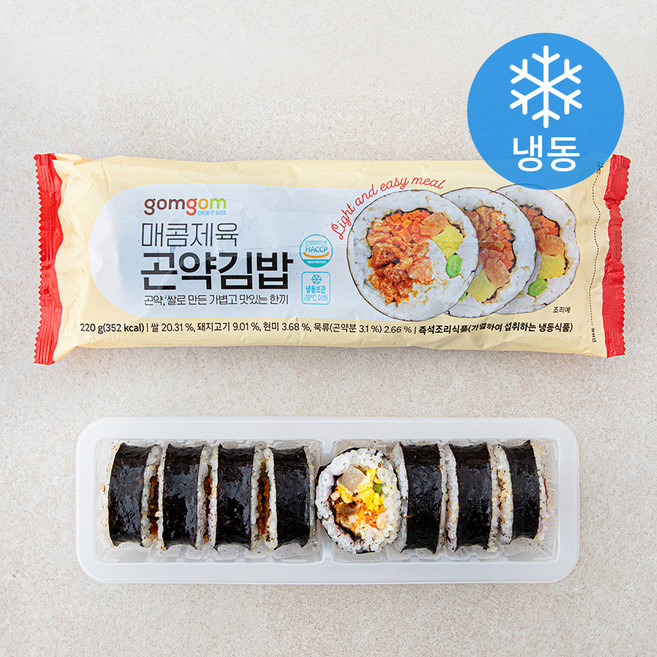 곰곰 매콤 제육 곤약김밥 (냉동), 220g, 1개