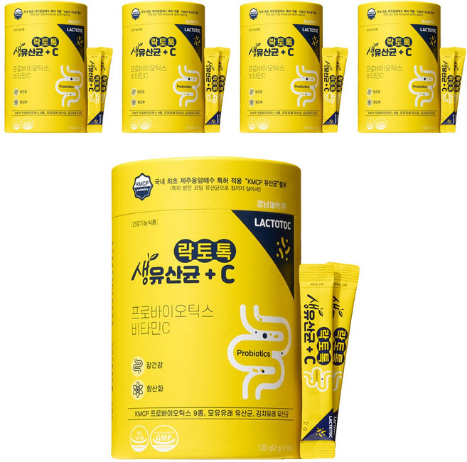 락토톡 생유산균 비타민C 60포, 120g, 5개