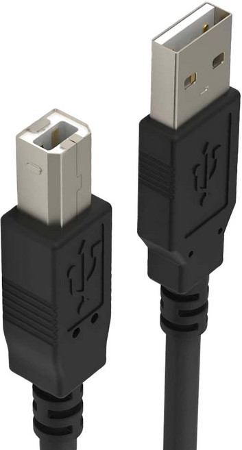 POLYWELL 寶利威爾 USB 2.0 A to B 印表機傳輸線 PW15-W45-M651, 1條, 1m, 黑色