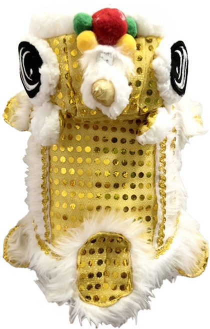 SassyDog 寵物服飾 舞獅 變裝外套, 金色, 1件