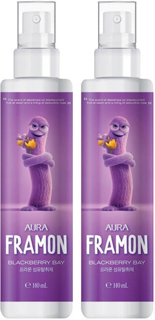 아우라 프라몬 섬유탈취제 블랙베리베이, 140ml, 2개