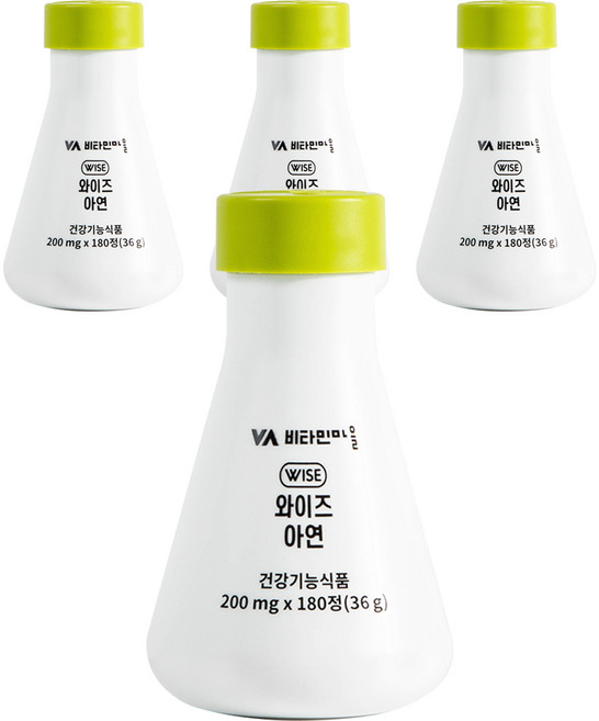 비타민마을 와이즈 아연 영양제 36g, 180정, 4개