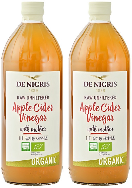 데니그리스 유기농 사과식초, 1L, 2개