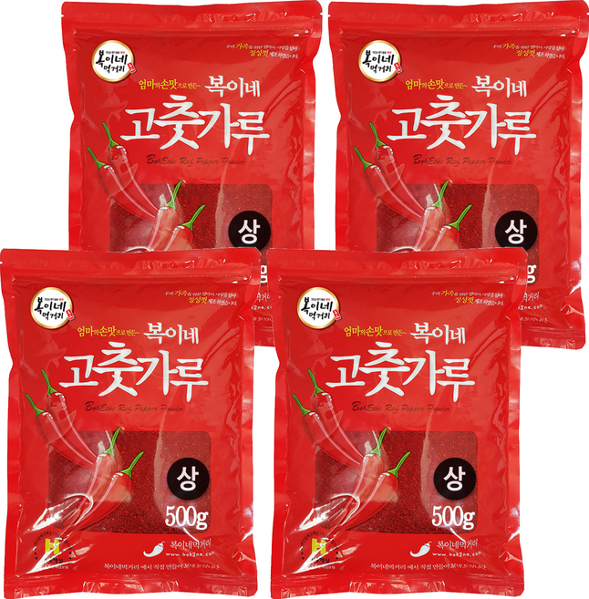 복이네먹거리 중국산고춧가루 상 보통맛 찜용, 500g, 4개
