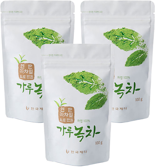 한국제다 가루녹차, 100g, 3개