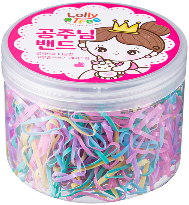 롤리트리 여아용 대용량 고무줄 파스텔 머리끈 케이스형