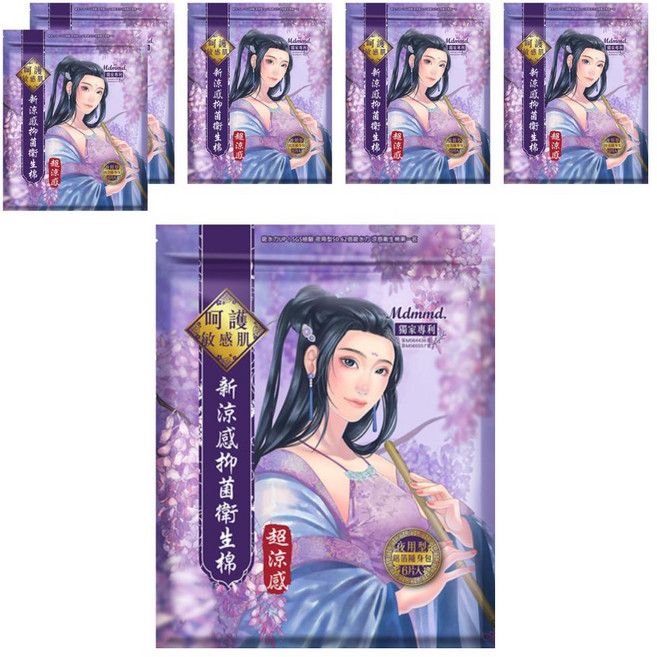 Mdmmd. 明洞國際 新涼感抑菌衛生棉 專為敏感肌設計 輕薄透氣 超吸收, 夜用型 33cm, 6片, 6包