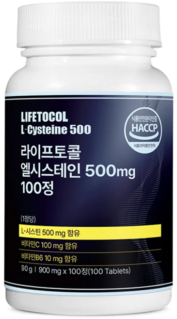 라이프토콜 엘시스테인 500mg, 100정, 1개 - 쿠팡
