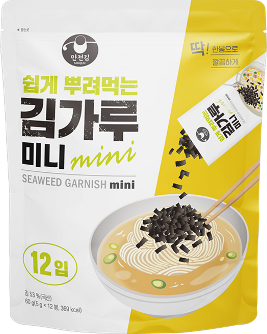 만전김 쉽게 뿌려먹는 김가루 미니, 5g, 12개