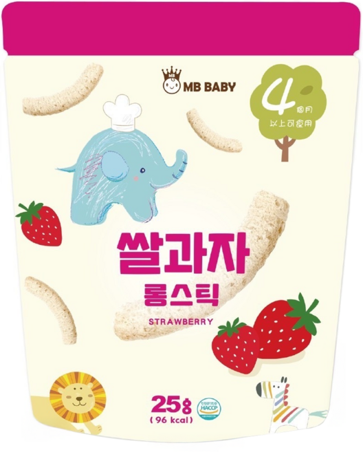 MB BABY 萌寶寶 米棒, 草莓, 25g, 1包