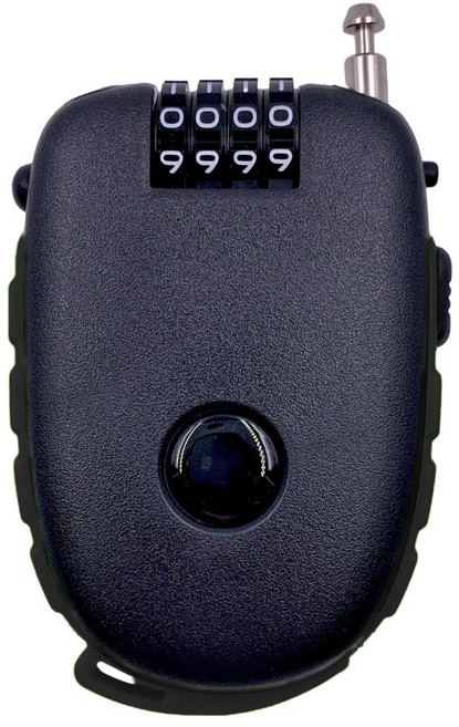 BOSVISION 博士威 4字輪伸縮式鋼索密碼鎖 90公分鋼索 可自設4位數密碼, 1個