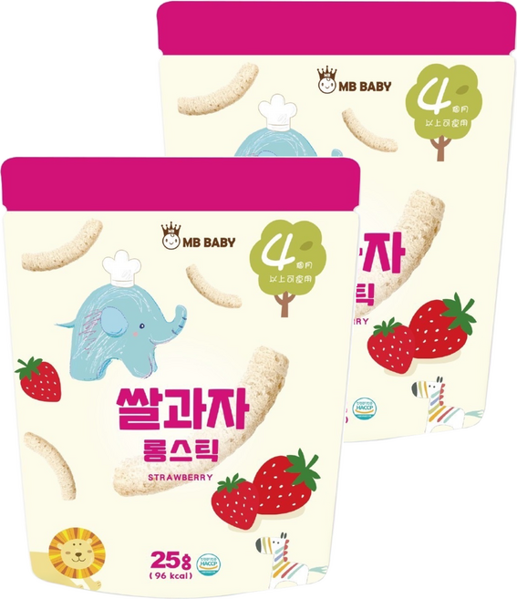 MB BABY 萌寶寶 米棒, 草莓, 25g, 2包