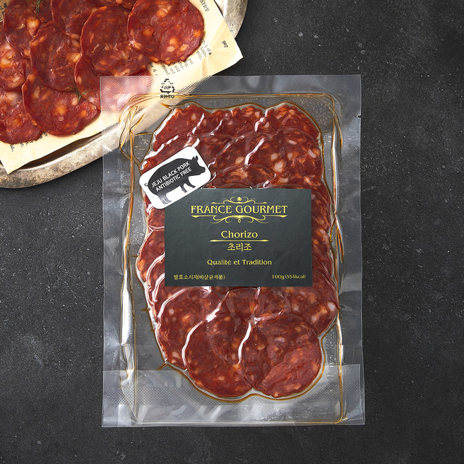 프랑스구르메 무항생제 초리조 슬라이스 소시지, 100g, 1개
