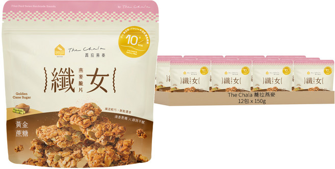 The Chala 蕎拉燕麥 纖女燕麥脆片 黃金蔗糖, 150g, 12包