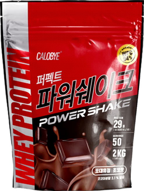 칼로바이 퍼펙트파워쉐이크 포대유청 WPC 초코맛 단백질보충제 프로틴, 2kg, 1개