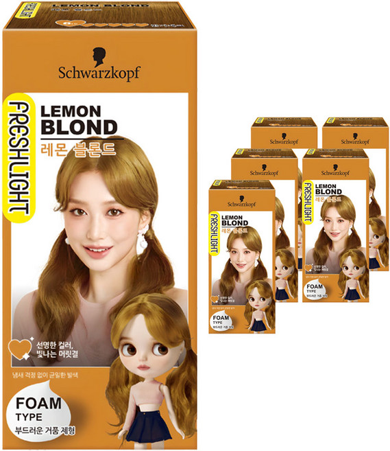 FRESHLIGHT 富麗絲 FRESHLIGHT泡泡染髮劑, 檸檬亞麻色, 6盒