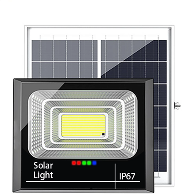 禾統 太陽能感應燈 升級款鋁殼 256顆燈珠 智能光控 遙控控制 電量顯示, 1個
