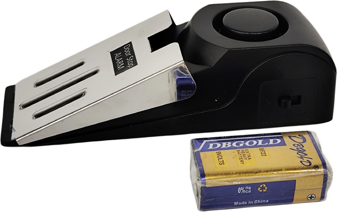 WIDE VIEW 門檔防盜警報器(DS120) 不鏽鋼材質 附9V電池 三級靈敏度可調, 1個