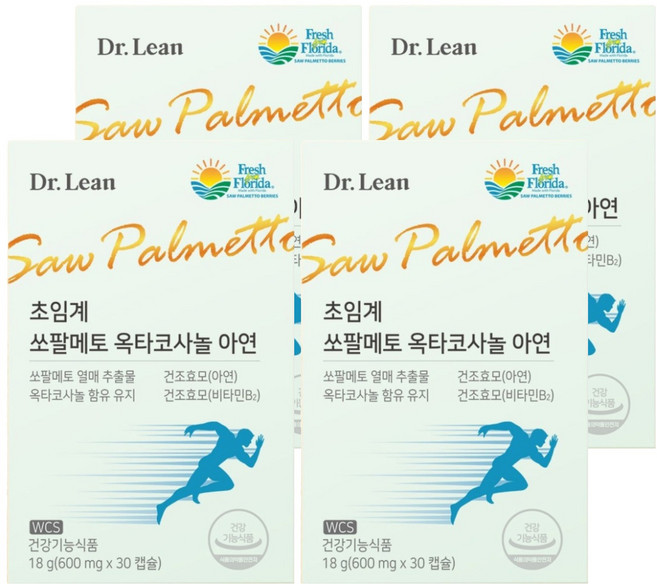 닥터린 초임계 쏘팔메토 옥타코사놀 아연 18g, 30정, 4개