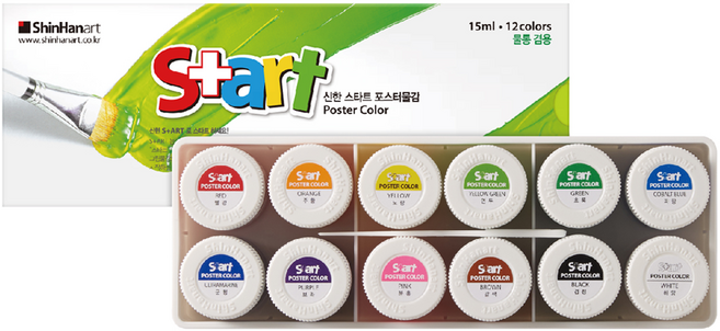 신한화구 포스터 칼라, 15ml, 12색