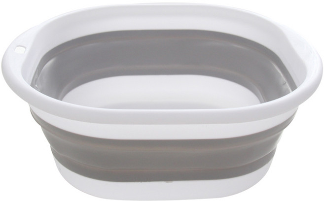 머지샵 접이식 폴딩 다용도 세수 세면 대야 대품, 그레이, 1개