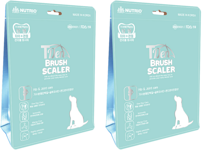 뉴트리오 티덴 브러쉬 스케일러 덴탈껌 15P, 관절케어맛, 120g, 2개