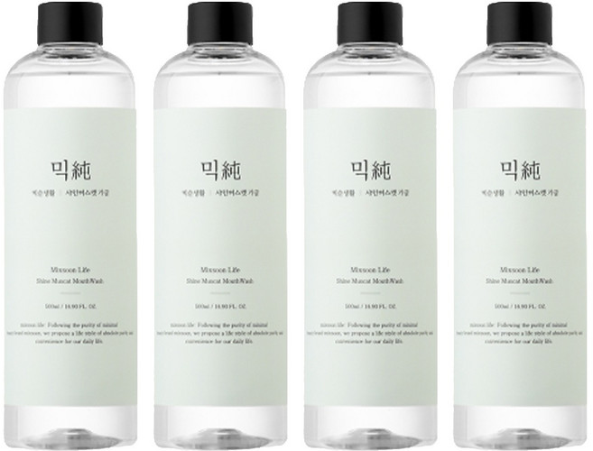 믹순 마일드 가글액 샤인머스캣향, 500ml, 4개