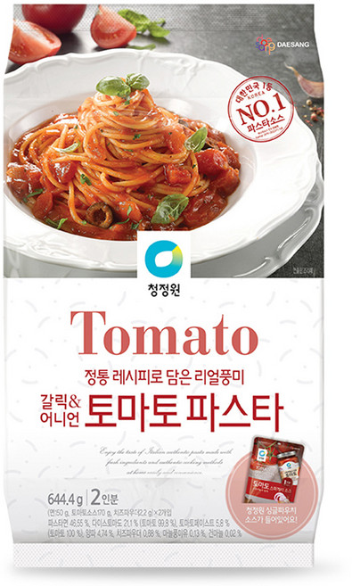청정원 갈릭 앤 어니언 토마토 파스타, 644.4g, 1개
