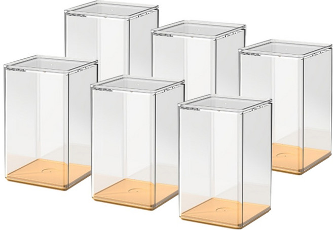 탑피아 심플 피규어 수납박스 옐로우, 6개